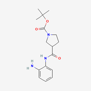 molecular formula C16H23N3O3 B12247437 Tert-butyl 3-[(2-aminophenyl)carbamoyl]pyrrolidine-1-carboxylate 