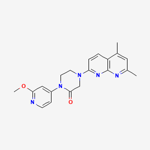 4-(5,7-Dimethyl-1,8-naphthyridin-2-yl)-1-(2-methoxypyridin-4-yl)piperazin-2-one