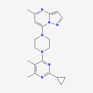 2-Cyclopropyl-4,5-dimethyl-6-(4-{5-methylpyrazolo[1,5-a]pyrimidin-7-yl}piperazin-1-yl)pyrimidine