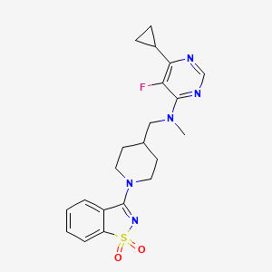 6-cyclopropyl-N-[[1-(1,1-dioxo-1,2-benzothiazol-3-yl)piperidin-4-yl]methyl]-5-fluoro-N-methylpyrimidin-4-amine