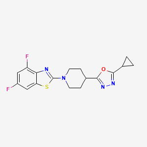 2-[4-(5-Cyclopropyl-1,3,4-oxadiazol-2-yl)piperidin-1-yl]-4,6-difluoro-1,3-benzothiazole