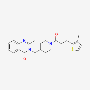 2-Methyl-3-({1-[3-(3-methylthiophen-2-yl)propanoyl]piperidin-4-yl}methyl)-3,4-dihydroquinazolin-4-one