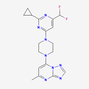 2-Cyclopropyl-4-(difluoromethyl)-6-(4-{5-methyl-[1,2,4]triazolo[1,5-a]pyrimidin-7-yl}piperazin-1-yl)pyrimidine