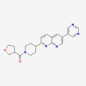 2-[1-(Oxolane-3-carbonyl)piperidin-4-yl]-6-(pyrimidin-5-yl)-1,8-naphthyridine