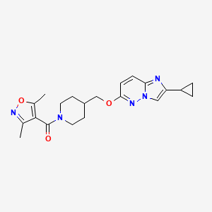 4-[({2-Cyclopropylimidazo[1,2-b]pyridazin-6-yl}oxy)methyl]-1-(3,5-dimethyl-1,2-oxazole-4-carbonyl)piperidine