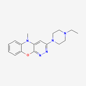 molecular formula C17H21N5O B1224756 3-(4-Ethyl-1-piperazinyl)-5-methylpyridazino[3,4-b][1,4]benzoxazine 