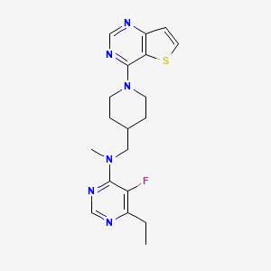 6-ethyl-5-fluoro-N-methyl-N-[(1-{thieno[3,2-d]pyrimidin-4-yl}piperidin-4-yl)methyl]pyrimidin-4-amine