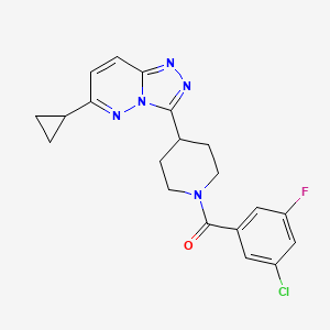 1-(3-Chloro-5-fluorobenzoyl)-4-{6-cyclopropyl-[1,2,4]triazolo[4,3-b]pyridazin-3-yl}piperidine