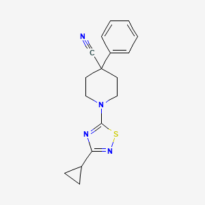 1-(3-Cyclopropyl-1,2,4-thiadiazol-5-yl)-4-phenylpiperidine-4-carbonitrile