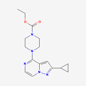 Ethyl 4-{2-cyclopropylpyrazolo[1,5-a]pyrazin-4-yl}piperazine-1-carboxylate