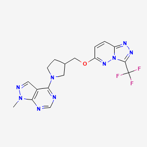 1-{1-methyl-1H-pyrazolo[3,4-d]pyrimidin-4-yl}-3-({[3-(trifluoromethyl)-[1,2,4]triazolo[4,3-b]pyridazin-6-yl]oxy}methyl)pyrrolidine