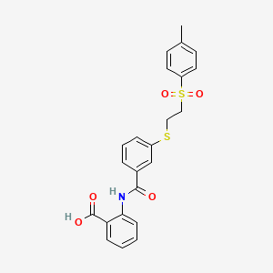 molecular formula C23H21NO5S2 B1224768 2-[[[3-[2-(4-甲苯基)磺酰乙硫基]苯基]-氧甲基]氨基]苯甲酸 