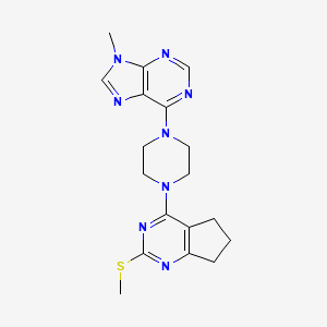 9-methyl-6-{4-[2-(methylsulfanyl)-5H,6H,7H-cyclopenta[d]pyrimidin-4-yl]piperazin-1-yl}-9H-purine