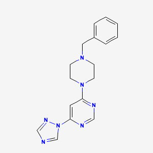 molecular formula C17H19N7 B12247717 4-(4-benzylpiperazin-1-yl)-6-(1H-1,2,4-triazol-1-yl)pyrimidine 