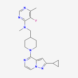 N-[(1-{2-cyclopropylpyrazolo[1,5-a]pyrazin-4-yl}piperidin-4-yl)methyl]-5-fluoro-N,6-dimethylpyrimidin-4-amine