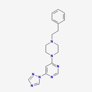 molecular formula C18H21N7 B12247821 4-[4-(2-phenylethyl)piperazin-1-yl]-6-(1H-1,2,4-triazol-1-yl)pyrimidine 