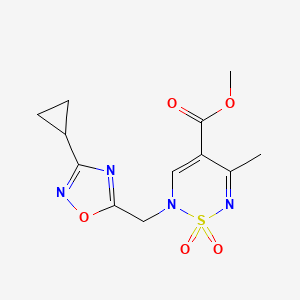 methyl 2-[(3-cyclopropyl-1,2,4-oxadiazol-5-yl)methyl]-5-methyl-1,1-dioxo-2H-1lambda6,2,6-thiadiazine-4-carboxylate