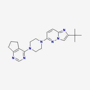 1-{2-tert-butylimidazo[1,2-b]pyridazin-6-yl}-4-{5H,6H,7H-cyclopenta[d]pyrimidin-4-yl}piperazine