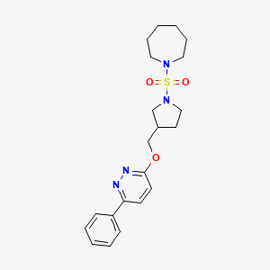 1-[(3-{[(6-Phenylpyridazin-3-yl)oxy]methyl}pyrrolidin-1-yl)sulfonyl]azepane