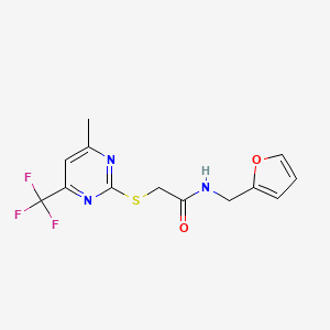 N-(furan-2-ylmethyl)-2-{[4-methyl-6-(trifluoromethyl)pyrimidin-2-yl]sulfanyl}acetamide