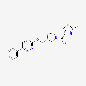 3-{[1-(2-Methyl-1,3-thiazole-4-carbonyl)pyrrolidin-3-yl]methoxy}-6-phenylpyridazine