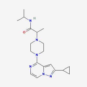 2-(4-{2-cyclopropylpyrazolo[1,5-a]pyrazin-4-yl}piperazin-1-yl)-N-(propan-2-yl)propanamide