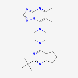 1-{2-tert-butyl-5H,6H,7H-cyclopenta[d]pyrimidin-4-yl}-4-{5,6-dimethyl-[1,2,4]triazolo[1,5-a]pyrimidin-7-yl}piperazine