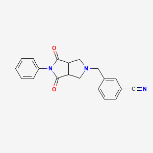 molecular formula C20H17N3O2 B12247921 3-({4,6-Dioxo-5-phenyl-octahydropyrrolo[3,4-c]pyrrol-2-yl}methyl)benzonitrile 