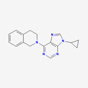 molecular formula C17H17N5 B12247929 2-(9-cyclopropyl-9H-purin-6-yl)-1,2,3,4-tetrahydroisoquinoline 