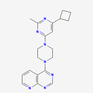 molecular formula C20H23N7 B12247937 4-Cyclobutyl-2-methyl-6-(4-{pyrido[2,3-d]pyrimidin-4-yl}piperazin-1-yl)pyrimidine 