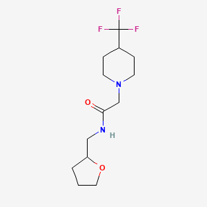 molecular formula C13H21F3N2O2 B12247938 N-[(oxolan-2-yl)methyl]-2-[4-(trifluoromethyl)piperidin-1-yl]acetamide 