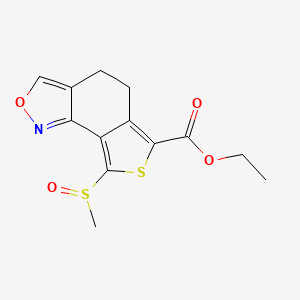 molecular formula C13H13NO4S2 B1224794 8-Methylsulfinyl-4,5-dihydrothieno[3,4-g][2,1]benzoxazole-6-carboxylic acid ethyl ester 