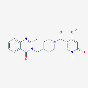 3-{[1-(4-Methoxy-1-methyl-6-oxo-1,6-dihydropyridine-3-carbonyl)piperidin-4-yl]methyl}-2-methyl-3,4-dihydroquinazolin-4-one