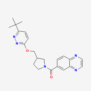 6-(3-{[(6-Tert-butylpyridazin-3-yl)oxy]methyl}pyrrolidine-1-carbonyl)quinoxaline