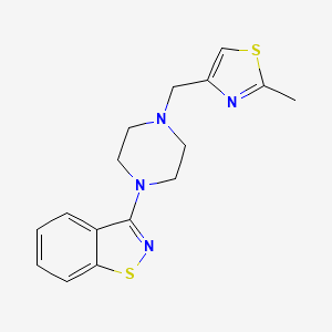 3-{4-[(2-Methyl-1,3-thiazol-4-yl)methyl]piperazin-1-yl}-1,2-benzothiazole