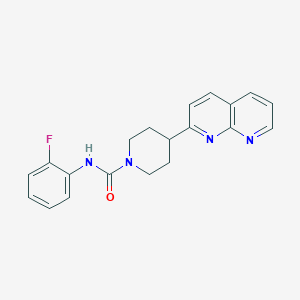 molecular formula C20H19FN4O B12248072 N-(2-fluorophenyl)-4-(1,8-naphthyridin-2-yl)piperidine-1-carboxamide 