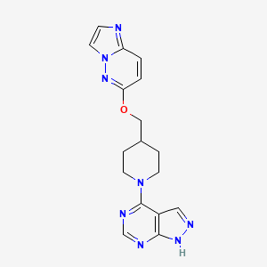 4-({imidazo[1,2-b]pyridazin-6-yloxy}methyl)-1-{1H-pyrazolo[3,4-d]pyrimidin-4-yl}piperidine