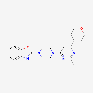 2-{4-[2-Methyl-6-(oxan-4-yl)pyrimidin-4-yl]piperazin-1-yl}-1,3-benzoxazole