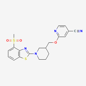 2-{[1-(4-Methanesulfonyl-1,3-benzothiazol-2-yl)piperidin-3-yl]methoxy}pyridine-4-carbonitrile