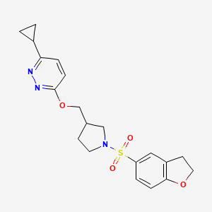 3-Cyclopropyl-6-{[1-(2,3-dihydro-1-benzofuran-5-sulfonyl)pyrrolidin-3-yl]methoxy}pyridazine