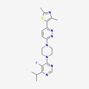 4-{4-[6-(2,4-Dimethyl-1,3-thiazol-5-yl)pyridazin-3-yl]piperazin-1-yl}-5-fluoro-6-(propan-2-yl)pyrimidine