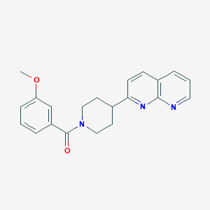 molecular formula C21H21N3O2 B12248128 2-[1-(3-Methoxybenzoyl)piperidin-4-yl]-1,8-naphthyridine 