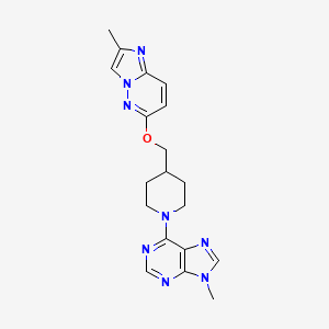 9-methyl-6-{4-[({2-methylimidazo[1,2-b]pyridazin-6-yl}oxy)methyl]piperidin-1-yl}-9H-purine