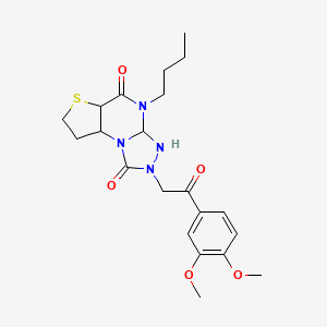 8-Butyl-11-[2-(3,4-dimethoxyphenyl)-2-oxoethyl]-5-thia-1,8,10,11-tetraazatricyclo[7.3.0.0^{2,6}]dodeca-2(6),3,9-triene-7,12-dione