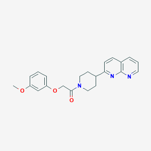 molecular formula C22H23N3O3 B12248152 2-(3-Methoxyphenoxy)-1-[4-(1,8-naphthyridin-2-yl)piperidin-1-yl]ethan-1-one 