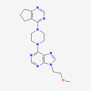 6-(4-{5H,6H,7H-cyclopenta[d]pyrimidin-4-yl}piperazin-1-yl)-9-(2-methoxyethyl)-9H-purine