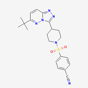 4-[(4-{6-Tert-butyl-[1,2,4]triazolo[4,3-b]pyridazin-3-yl}piperidin-1-yl)sulfonyl]benzonitrile