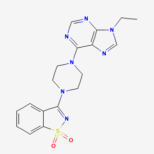 3-[4-(9-Ethylpurin-6-yl)piperazin-1-yl]-1,2-benzothiazole 1,1-dioxide