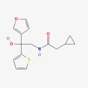 2-cyclopropyl-N-[2-(furan-3-yl)-2-hydroxy-2-(thiophen-2-yl)ethyl]acetamide