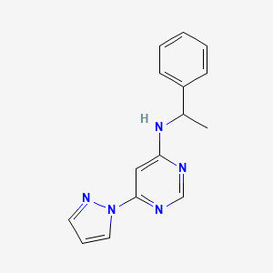 N-(1-phenylethyl)-6-(1H-pyrazol-1-yl)pyrimidin-4-amine